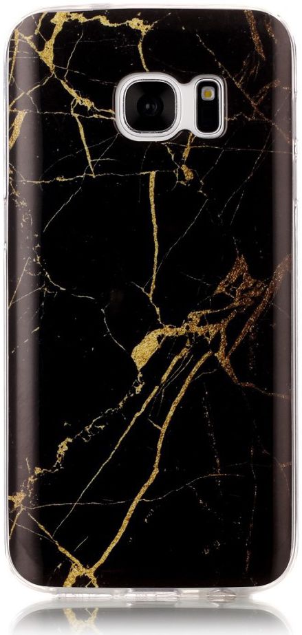 Samsung Galaxy S7 Print TPU Hoesje Marmer Zwart afbeelding 1