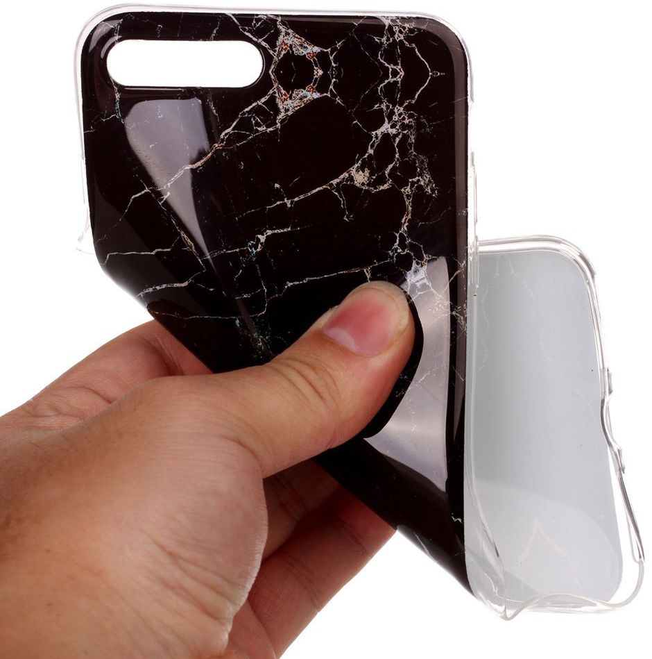 Apple iPhone 7 / 8 Plus TPU Hoesje Marmer Zwart afbeelding 2