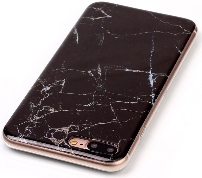 Apple iPhone 7 / 8 Plus TPU Hoesje Marmer Zwart afbeelding 3