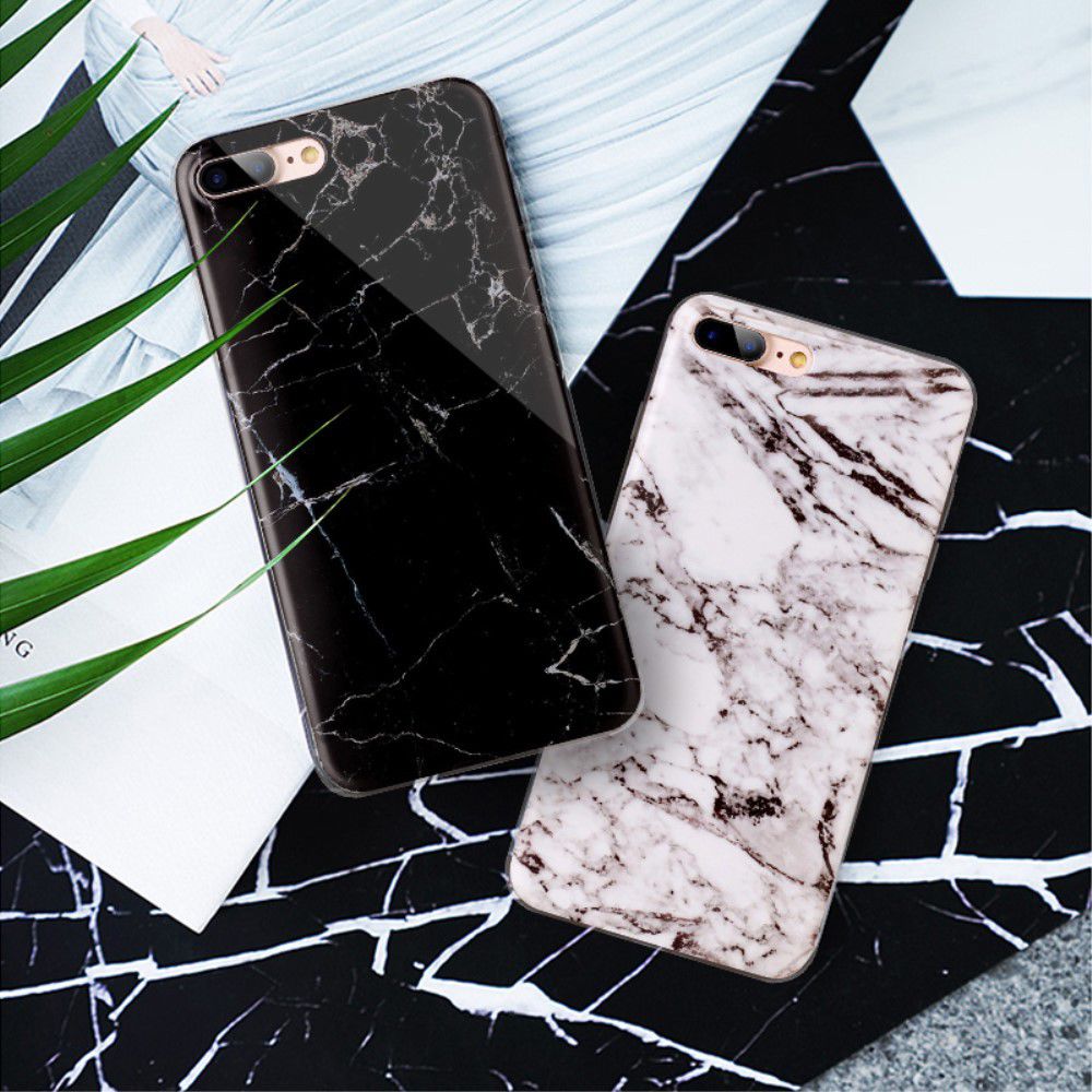 Apple iPhone 7 / 8 Plus TPU Hoesje Marmer Zwart afbeelding 6