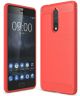 Nokia 8 Geborsteld TPU Hoesje Rood
