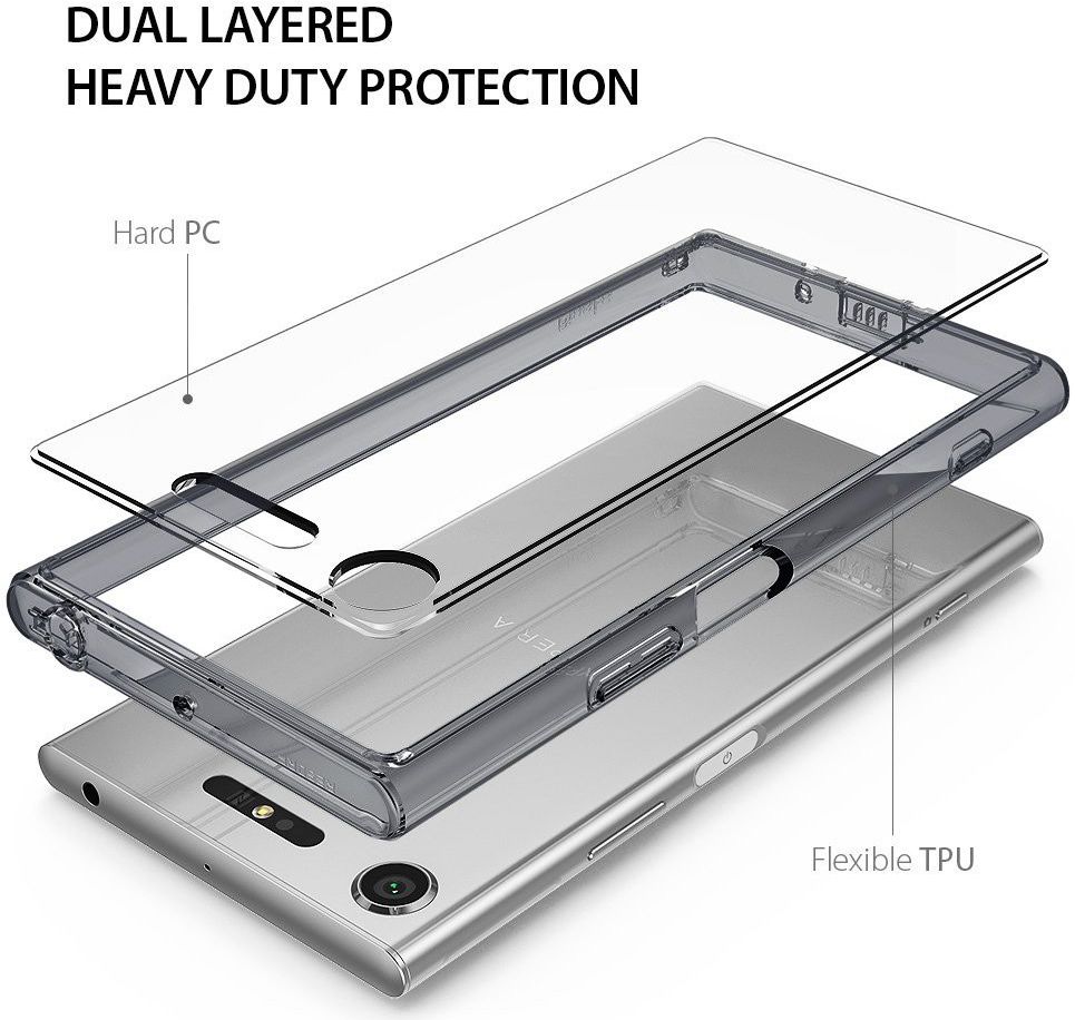 Ringke Fusion Sony Xperia XZ1 Hoesje Smoke Black afbeelding 2