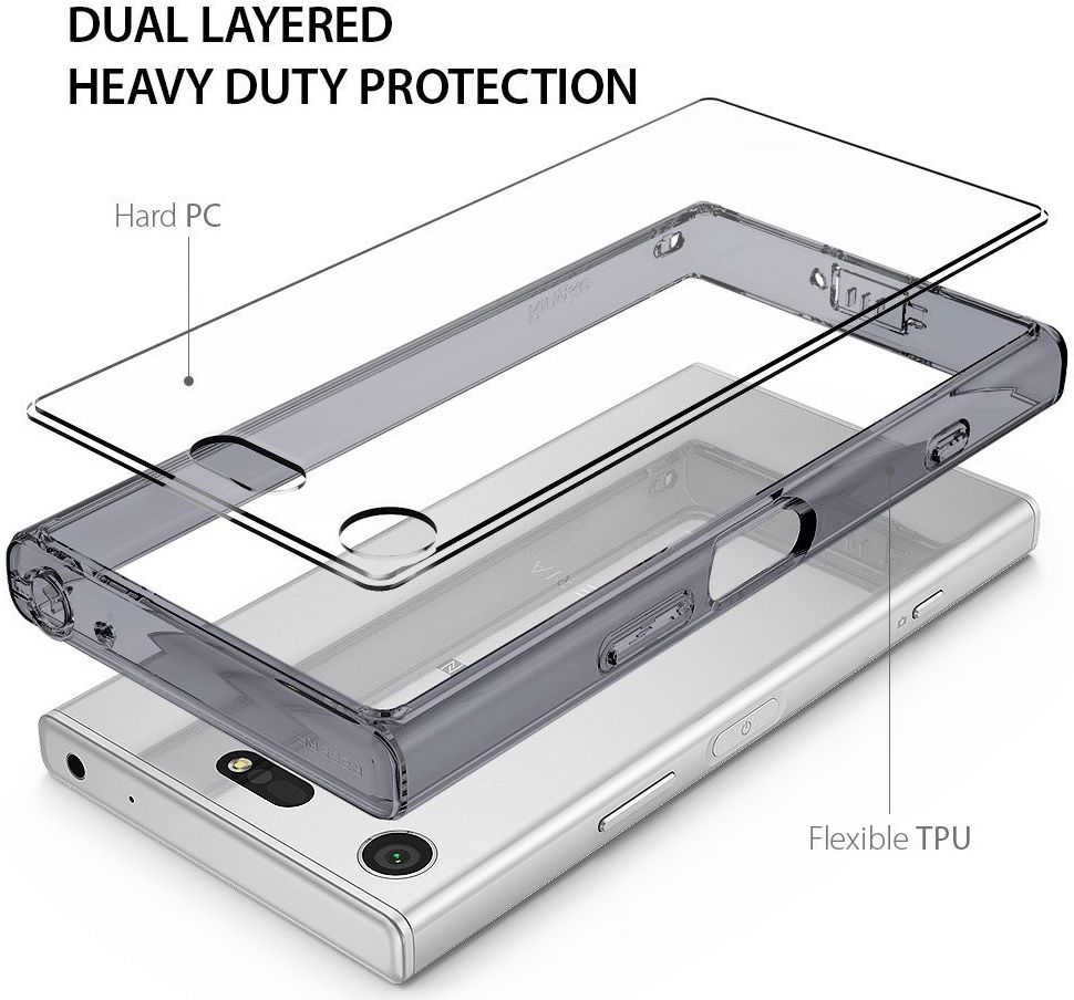 Ringke Fusion Sony Xperia XZ1 Compact Hoesje Smoke Black afbeelding 3