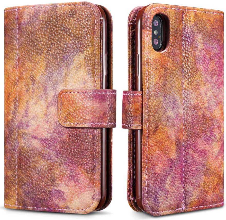 Apple iPhone X Bos Portemonnee Hoesje Bruin afbeelding 6