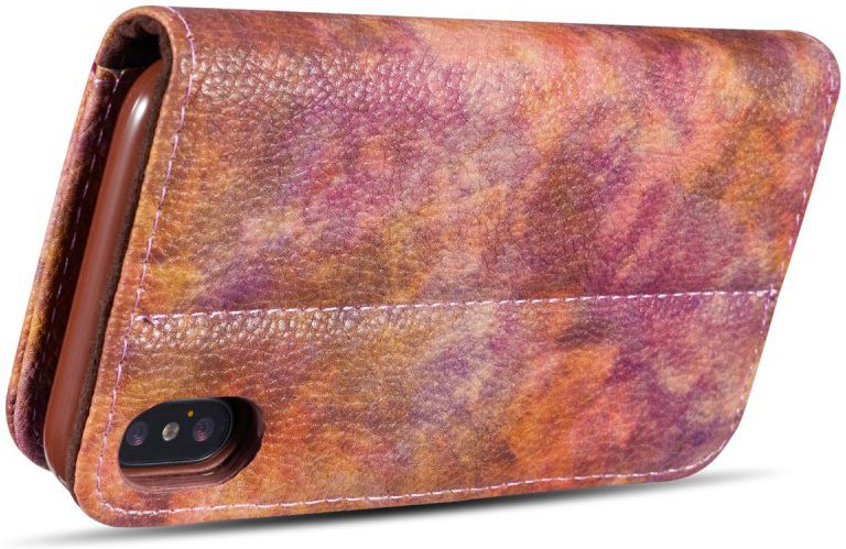 Apple iPhone X Bos Portemonnee Hoesje Bruin afbeelding 9