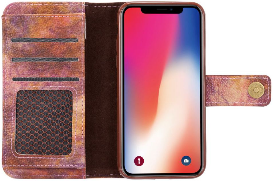 Apple iPhone X Bos Portemonnee Hoesje Bruin afbeelding 10