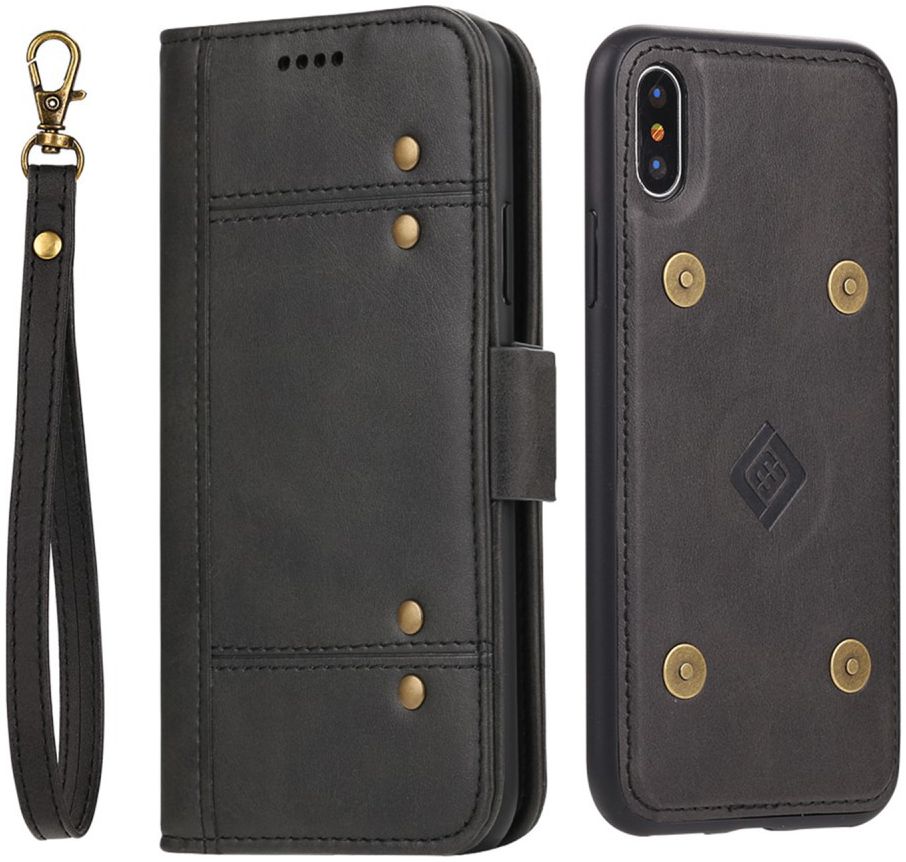 Apple iPhone X Luxe 2-in-1 Portemonnee Hoesje Zwart afbeelding 2