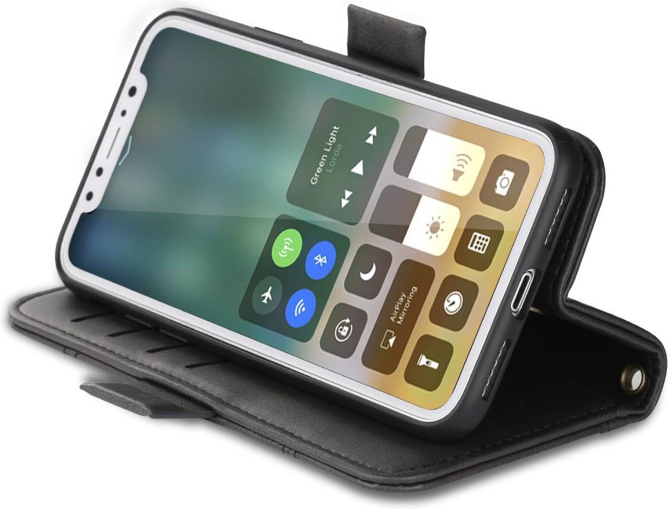 Apple iPhone X Luxe 2-in-1 Portemonnee Hoesje Zwart afbeelding 9