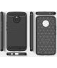 Motorola Moto X4 Geborsteld TPU Hoesje Zwart