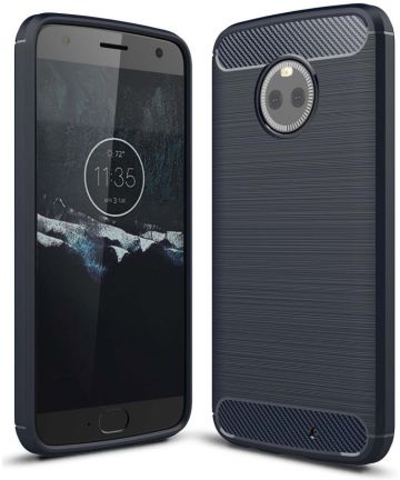 Motorola Moto X4 Geborsteld TPU Hoesje Blauw Hoesjes