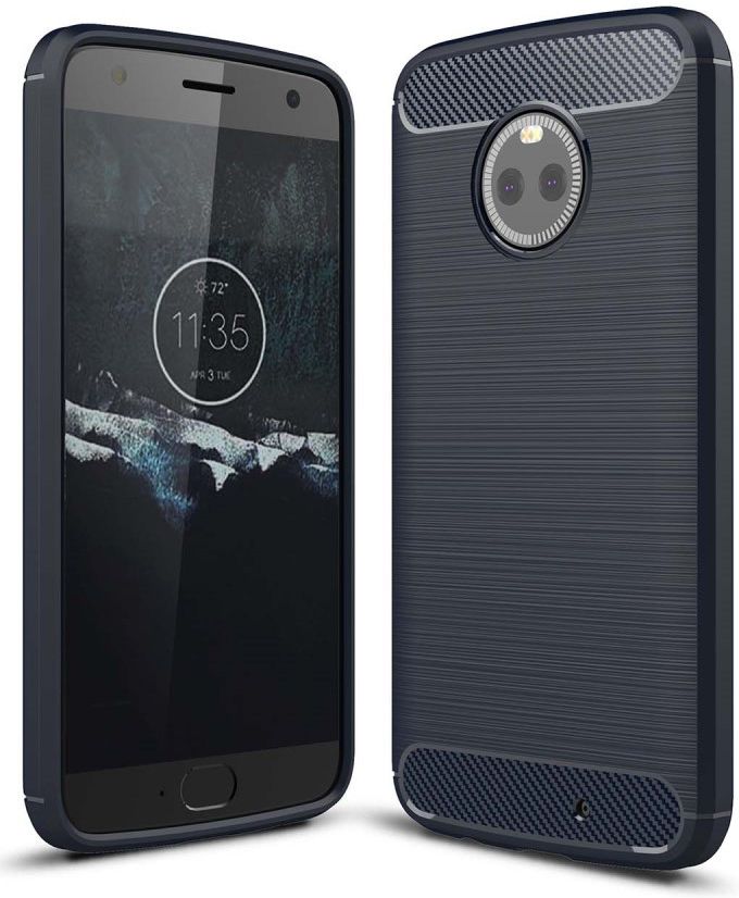 Motorola Moto X4 Geborsteld TPU Hoesje Blauw afbeelding 1