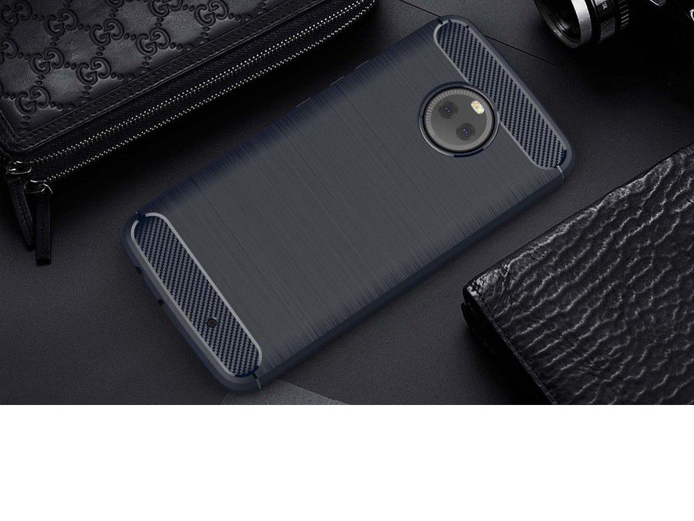 Motorola Moto X4 Geborsteld TPU Hoesje Blauw afbeelding 2