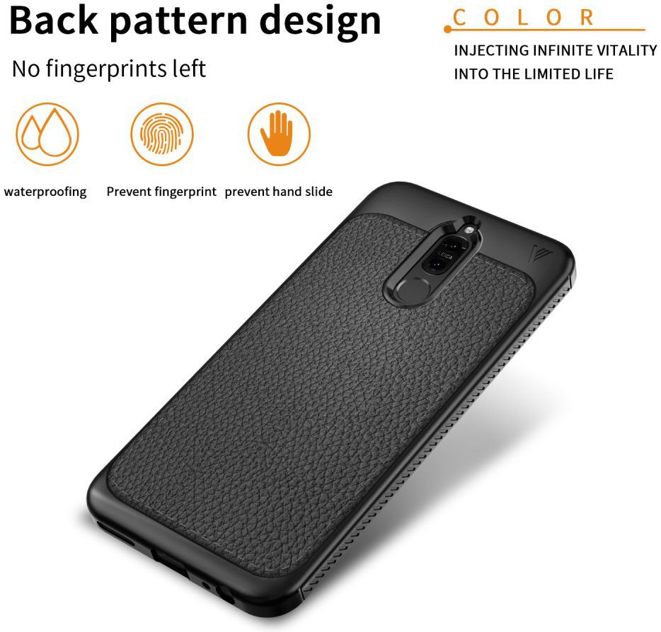 Huawei Mate 10 Lite Hoesje met Kunstleer Coating Zwart afbeelding 2