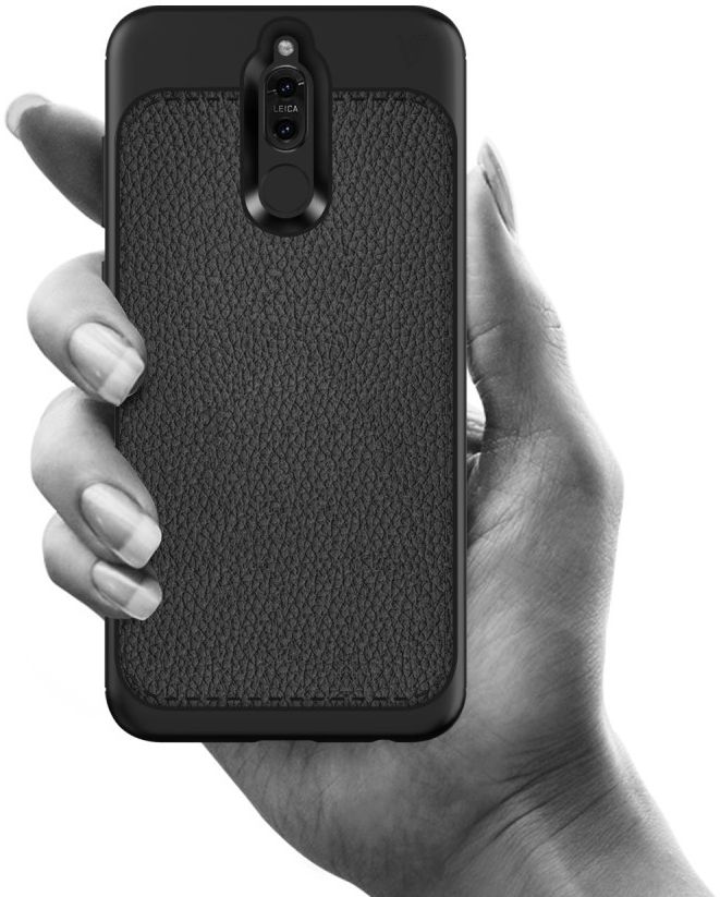 Huawei Mate 10 Lite Hoesje met Kunstleer Coating Zwart afbeelding 7