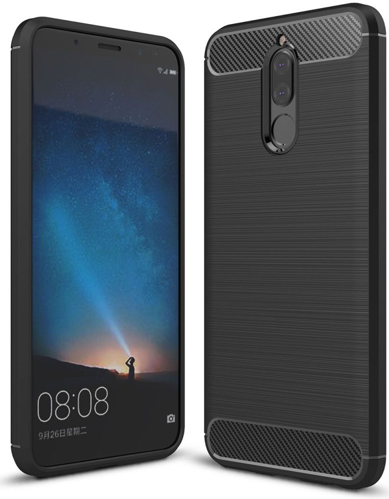 Huawei Mate 10 Lite Geborsteld TPU Hoesje Zwart afbeelding 1