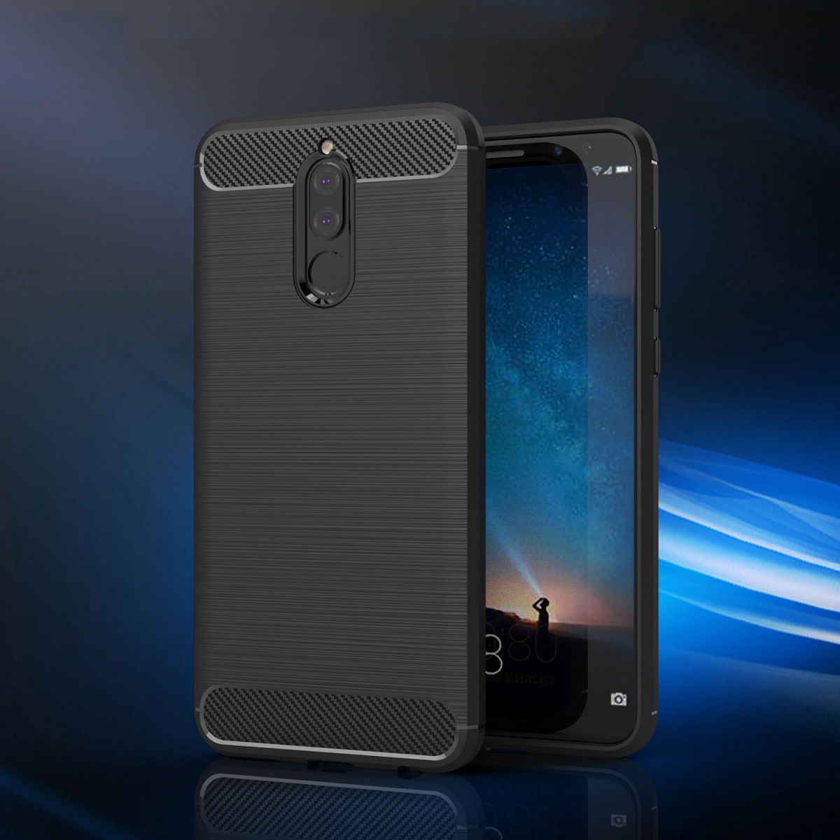 Huawei Mate 10 Lite Geborsteld TPU Hoesje Zwart afbeelding 9