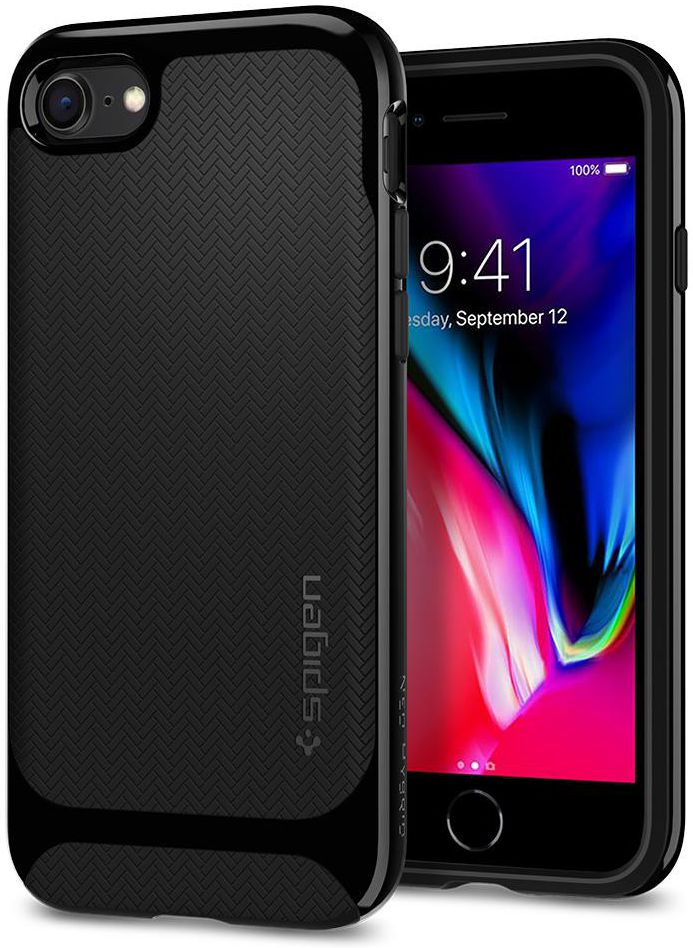 Spigen Neo Hybrid Herringbone iPhone 7 / 8 Hoesje Zwart afbeelding 1