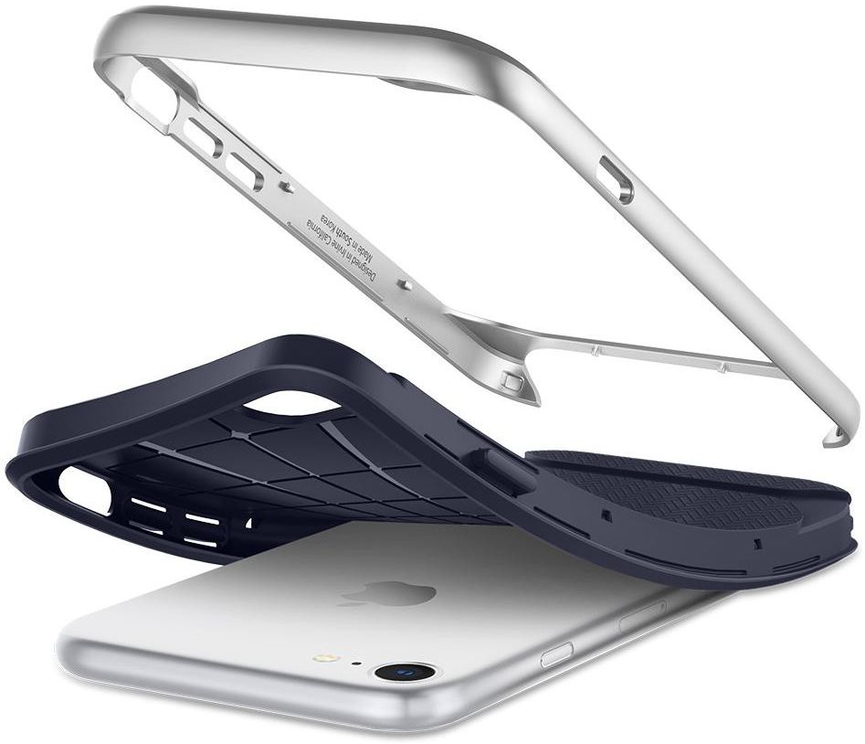 Spigen Neo Hybrid Herringbone iPhone 7 / 8 Hoesje Zilver afbeelding 2