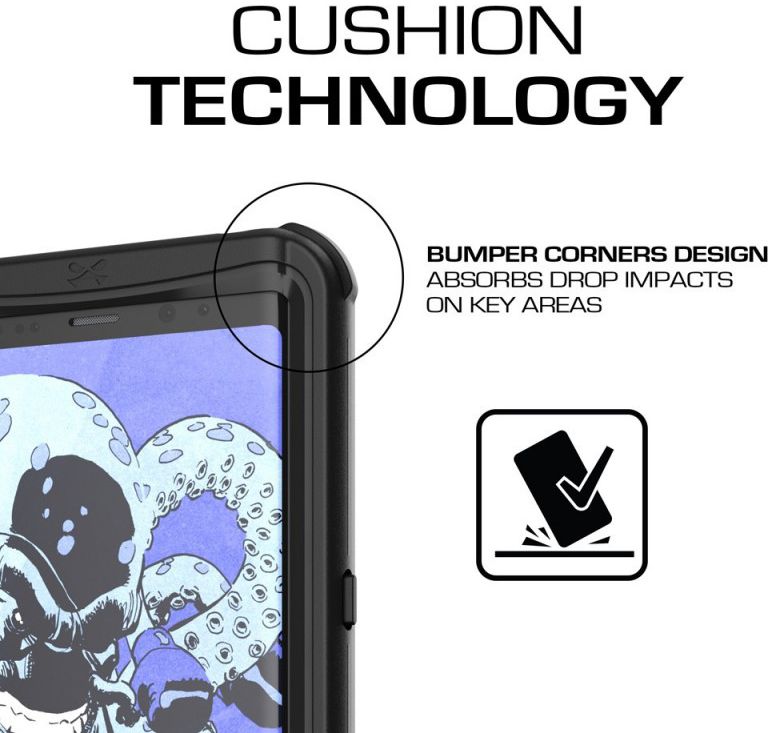 Ghostek Nautical 2 Waterbestendig Hoesje Samsung Galaxy Note 8 Zwart afbeelding 7