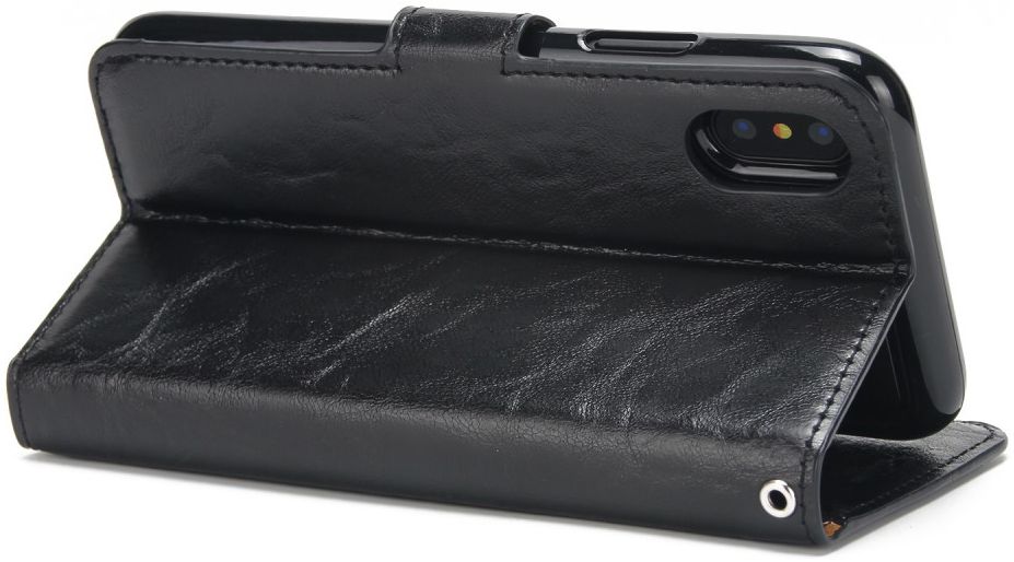 Apple iPhone X / XS Bookcase en Backcover 2-in-1 Hoesje Zwart afbeelding 4