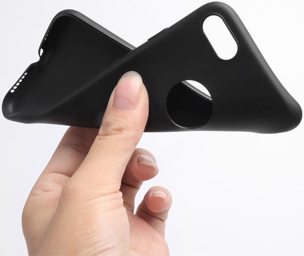 Apple iPhone 7 / 8 Frosted Siliconen Hoesje Zwart afbeelding 5