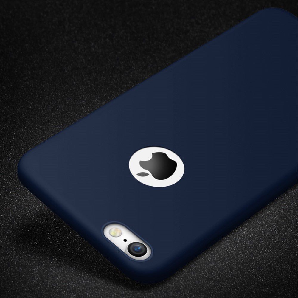 Apple iPhone 8 Frosted Siliconen Hoesje Blauw afbeelding 4
