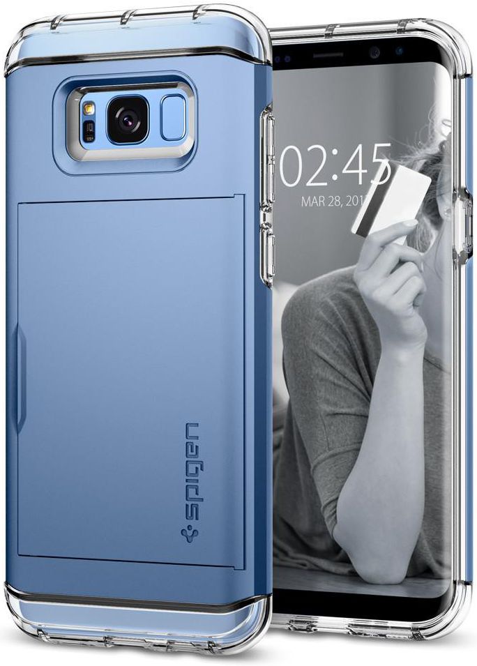 Spigen Crystal Wallet Hoesje Samsung Galaxy S8 Blue Coral afbeelding 2