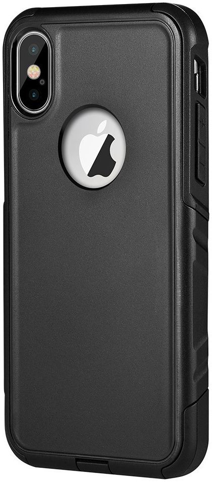 Apple iPhone X Stijlvol Hybride Hoesje Zwart afbeelding 1