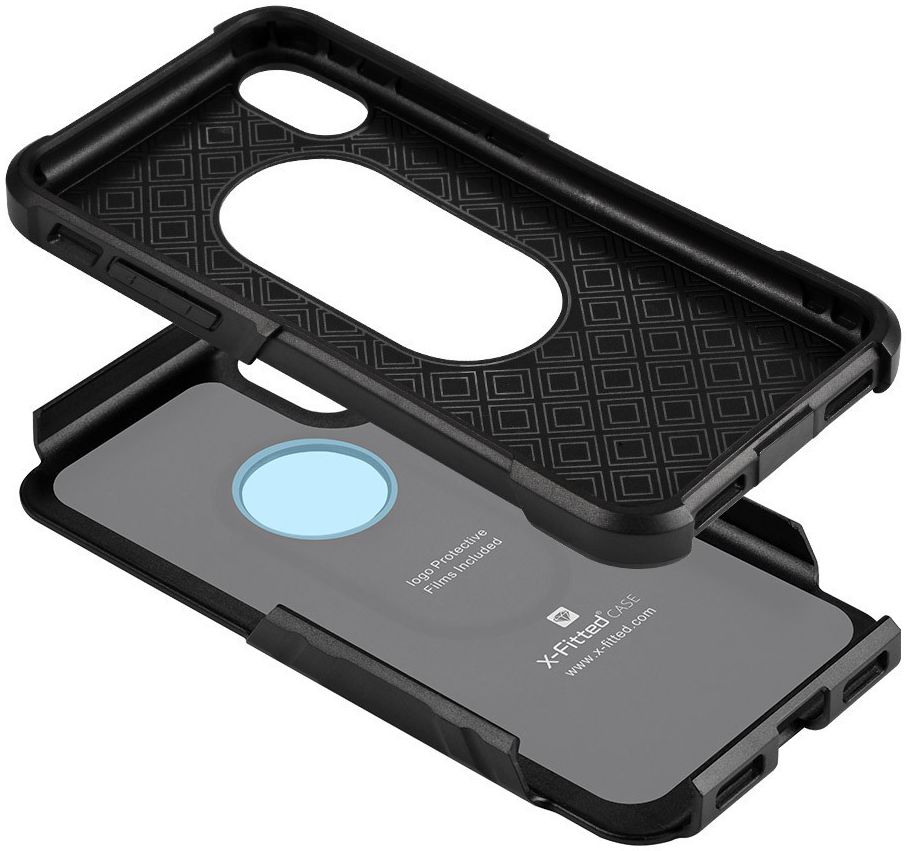 Apple iPhone X Stijlvol Hybride Hoesje Zwart afbeelding 2