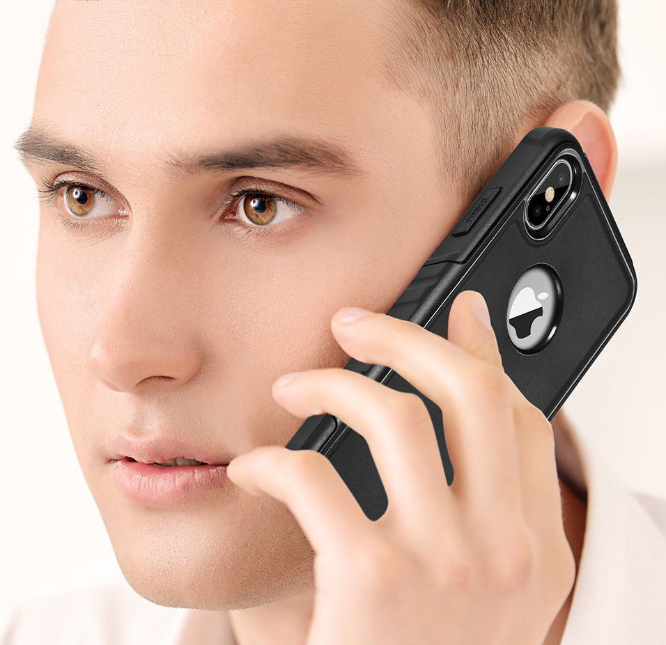 Apple iPhone X Stijlvol Hybride Hoesje Zwart afbeelding 7