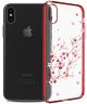 Transparant Apple iPhone X hoesje met Blossom Opdruk Rood