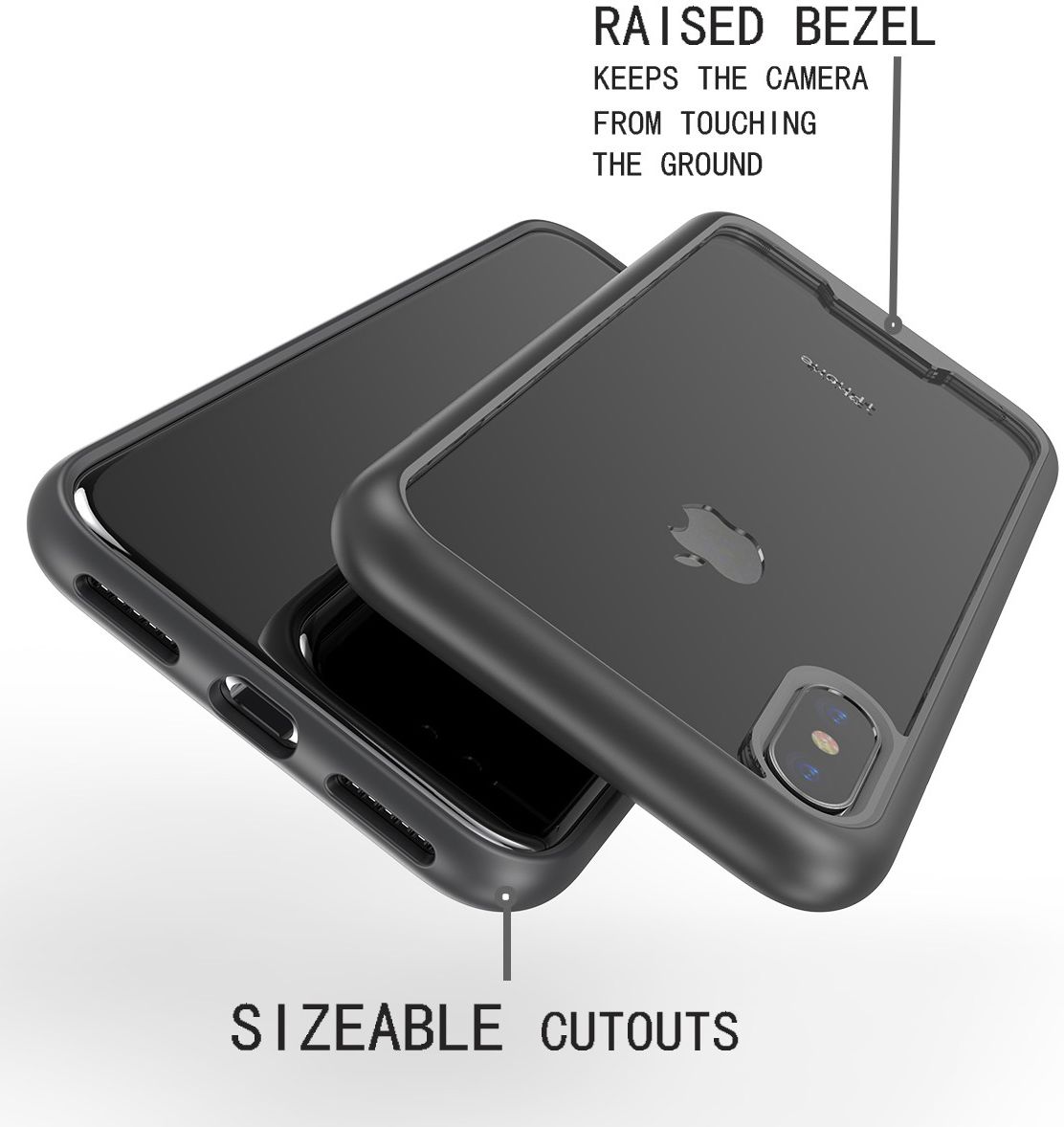 Apple iPhone XS / X Hoesje Armor Hoesje Zwart afbeelding 3