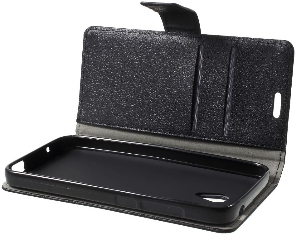 Alcatel U5 3G Portemonnee Hoesje Zwart afbeelding 6