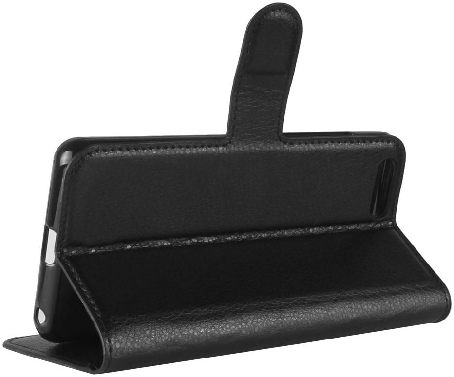 Asus Zenfone 4 Max 5.2 Lederen Wallet Stand Case Zwart afbeelding 2