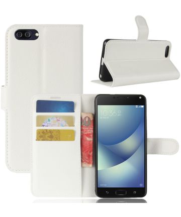Asus Zenfone 4 Max 5.2 Lederen Wallet Stand Case Wit Hoesjes