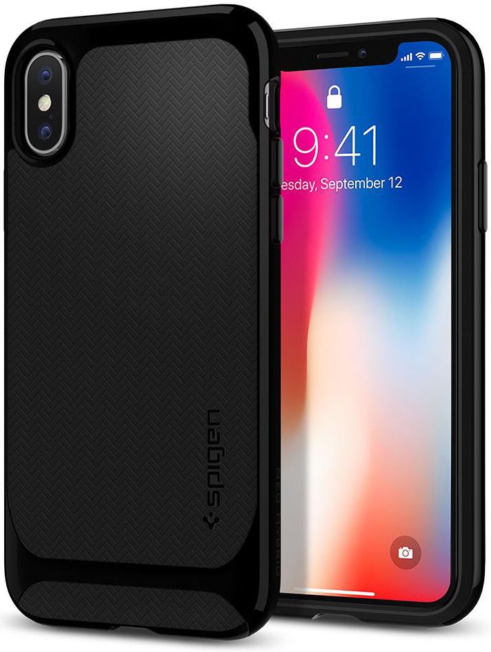 Spigen Neo Hybrid Hoesje iPhone X Jet Black afbeelding 1