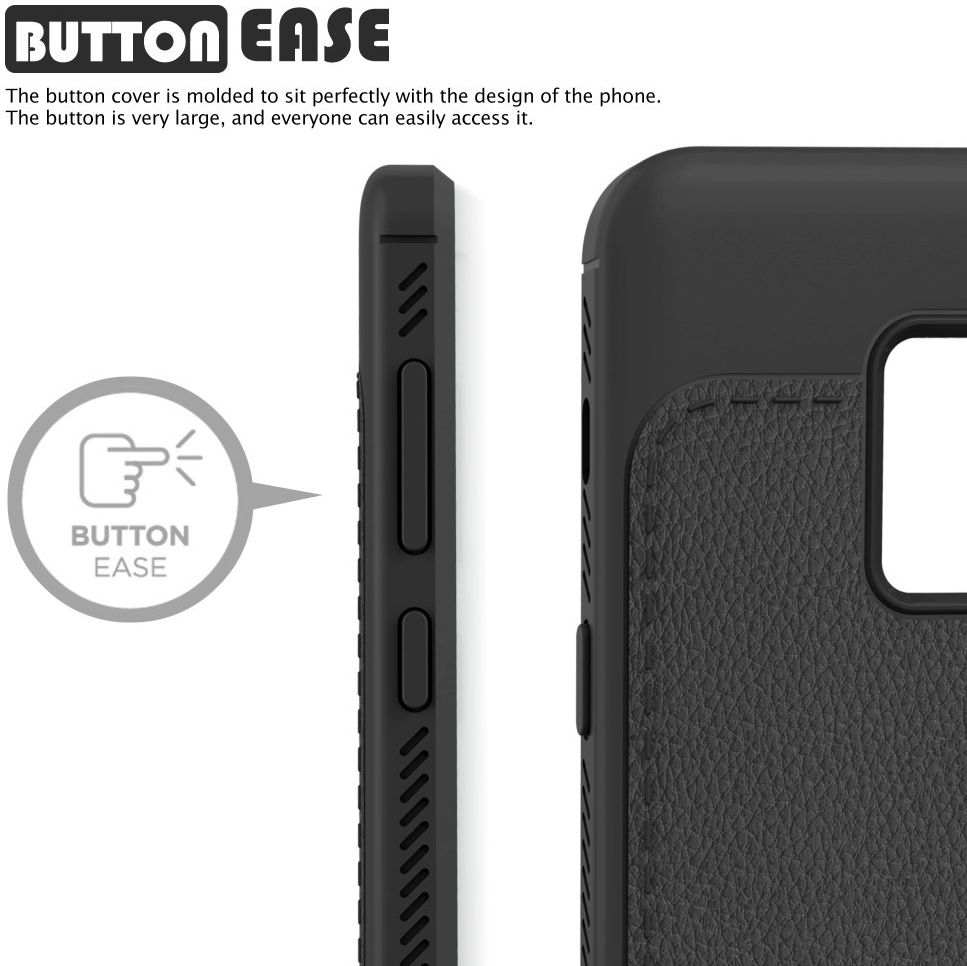 Samsung Galaxy A8 (2018) Backcover met Lederen Coating Zwart afbeelding 5