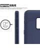 Samsung Galaxy A8 (2018) Backcover met Lederen Coating Blauw