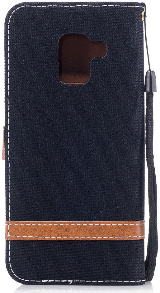 Samsung Galaxy A8 (2018) Two-Tone Portemonnee Hoesje Zwart afbeelding 9