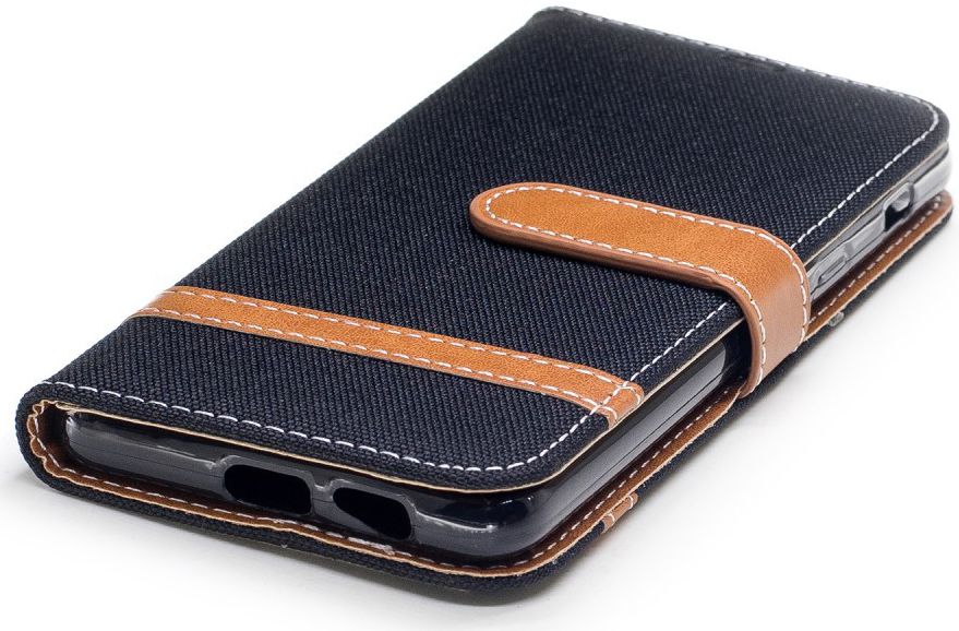 Samsung Galaxy A8 (2018) Two-Tone Portemonnee Hoesje Zwart afbeelding 12