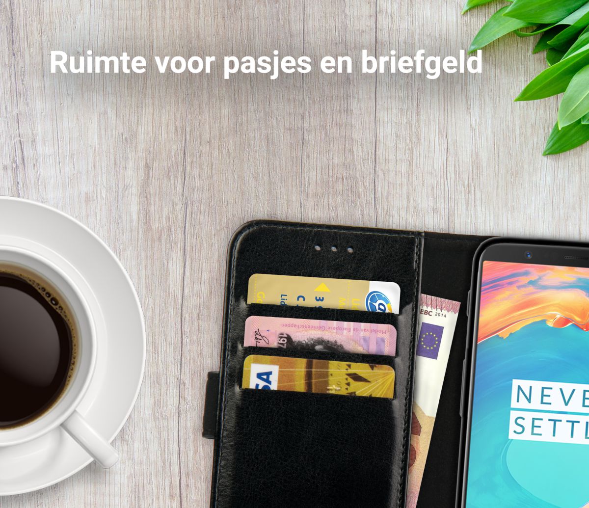 Rosso Element OnePlus 5T Hoesje Book Cover Zwart afbeelding 8