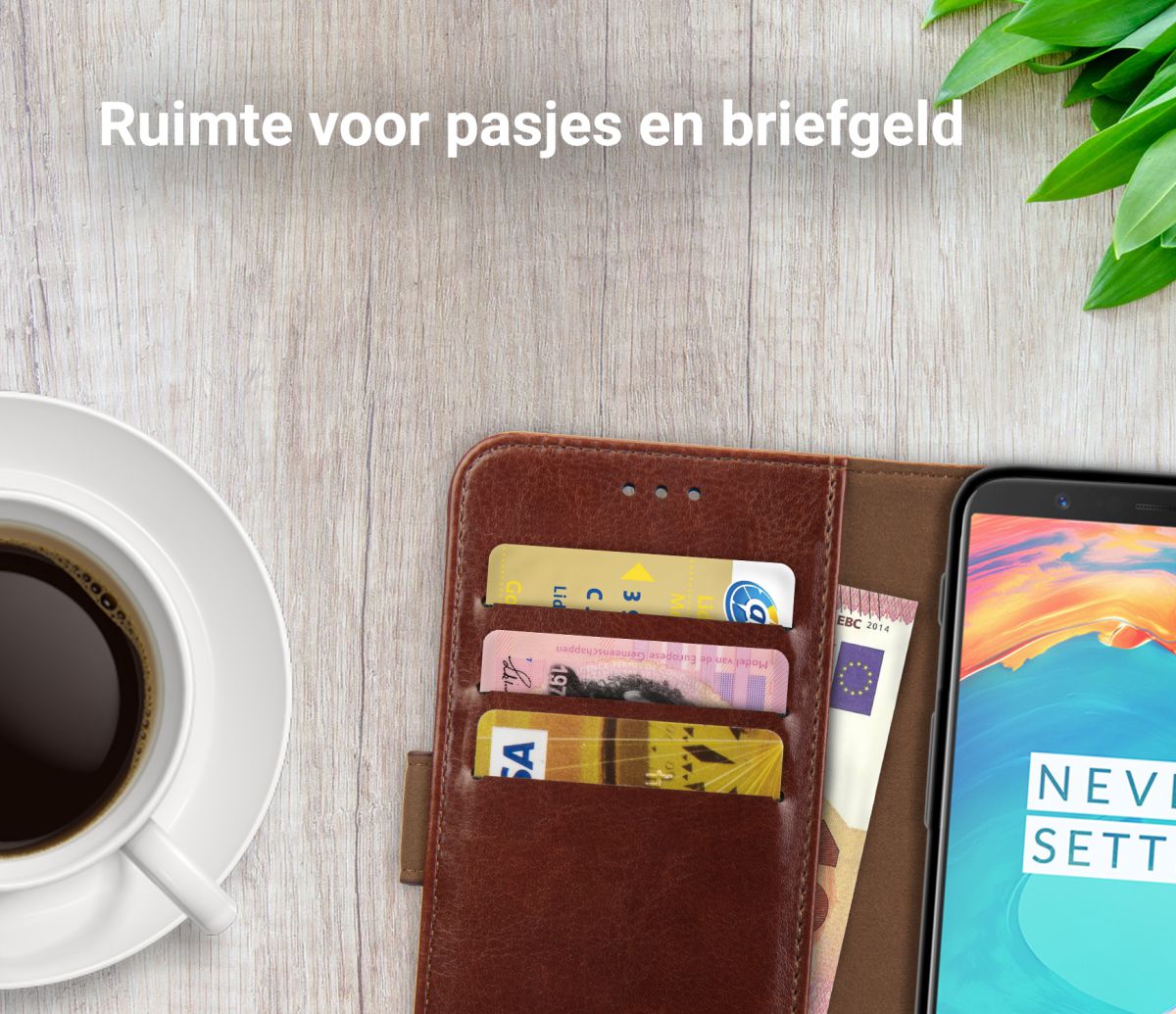 Rosso Element OnePlus 5T Hoesje Book Cover Bruin afbeelding 8