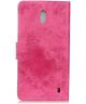 Nokia 2 Vintage Portemonnee Hoesje Roze