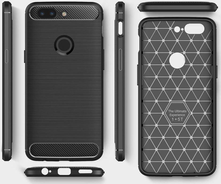 OnePlus 5T Geborsteld TPU Hoesje Rood afbeelding 10