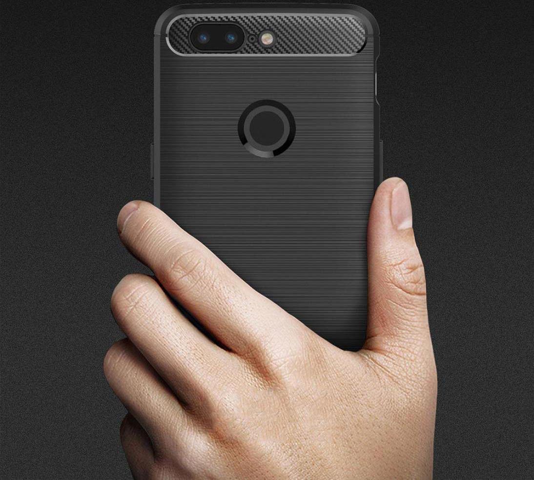OnePlus 5T Geborsteld TPU Hoesje Rood afbeelding 4