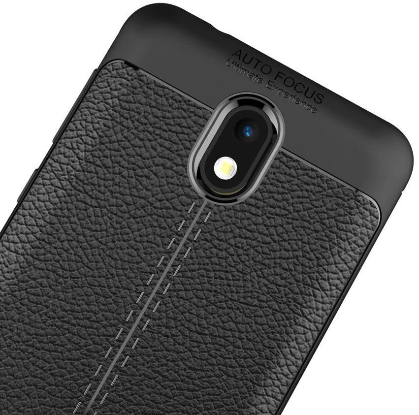 Nokia 2 Hoesje met Kunstleer Coating Zwart afbeelding 5