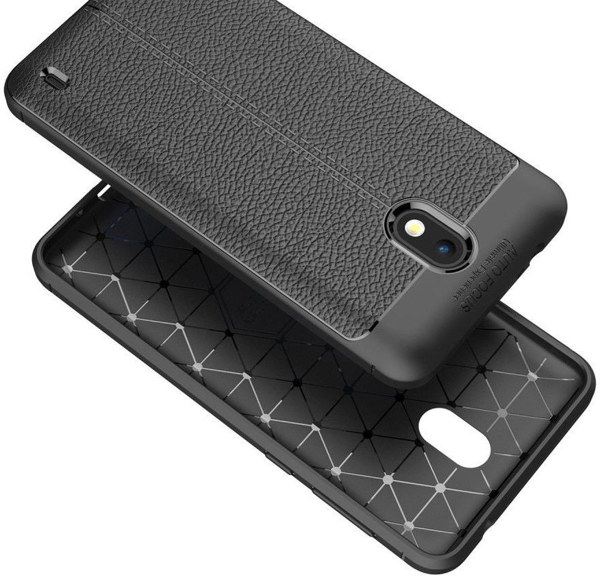 Nokia 2 Hoesje met Kunstleer Coating Zwart afbeelding 6