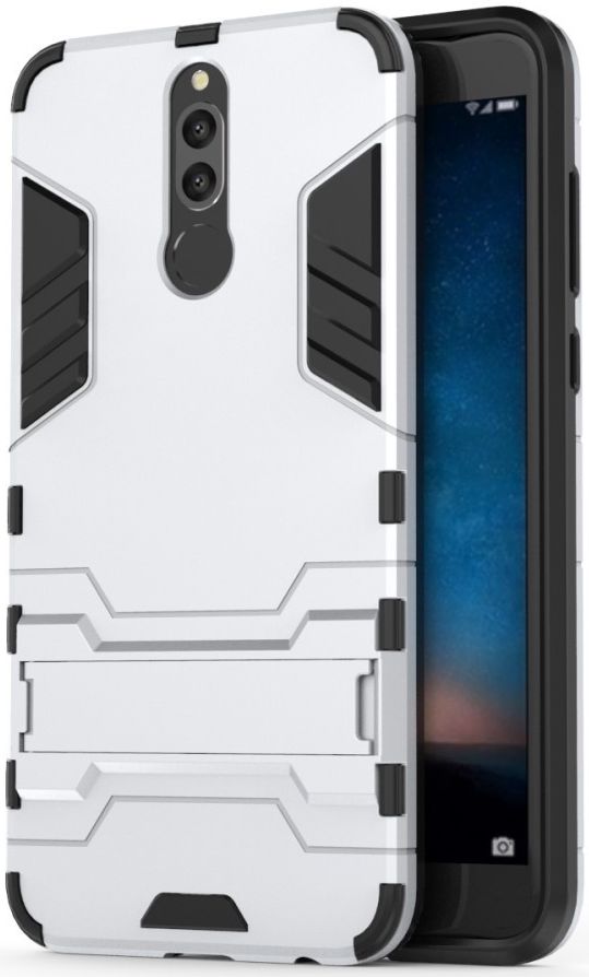 Huawei Mate 10 Lite Hybride Hoesje met Stand Zilver afbeelding 1