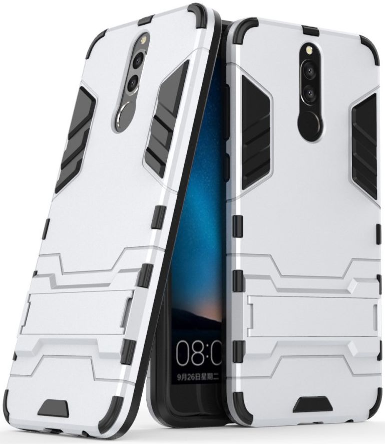 Huawei Mate 10 Lite Hybride Hoesje met Stand Zilver afbeelding 2