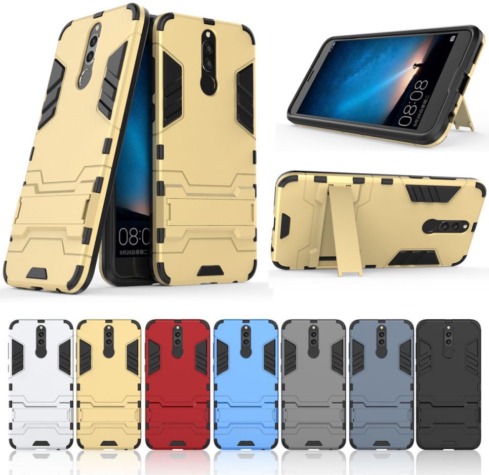 Huawei Mate 10 Lite Hybride Hoesje met Stand Zilver afbeelding 3